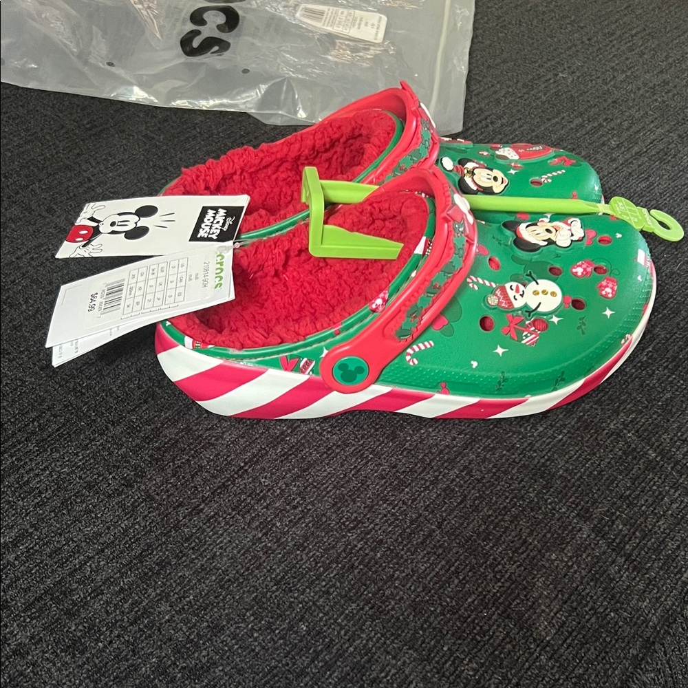 CROCS Kids Green and Red Sandals with Disney Characters